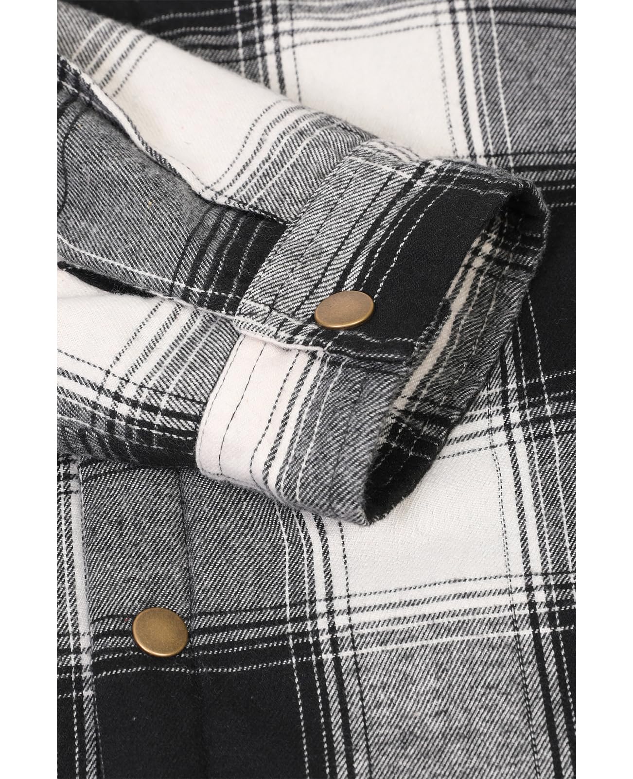ZENTHACE Herren-Sherpa-Futterte Flannel-Hemdjacke, Knopfverschluss mit Druckknöpfen, Winter-Plaid-Shacket mit Kapuze