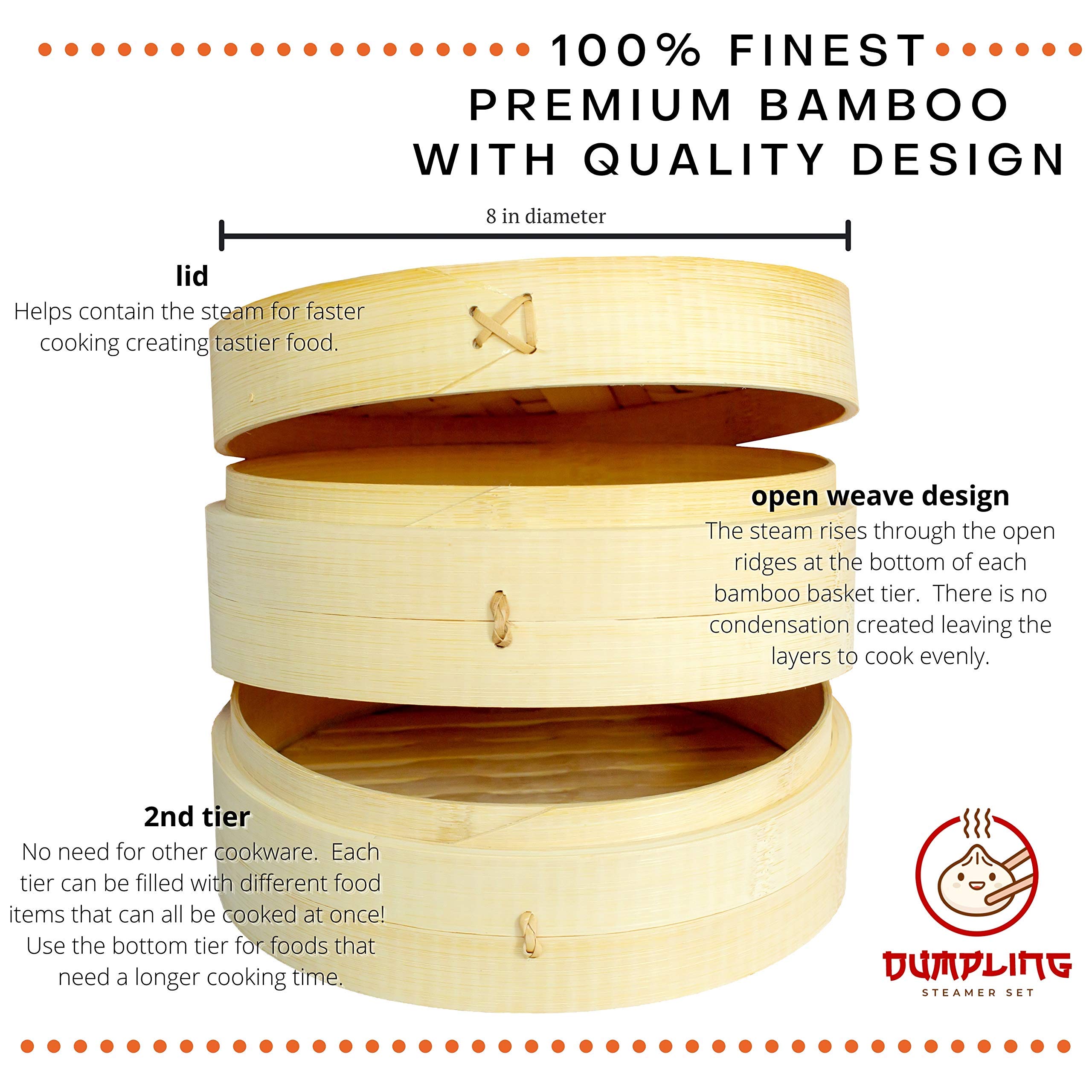 Dumpling Steamer Set DIY Soup Dumpling Kit! w/Bamboo Steamer Basket