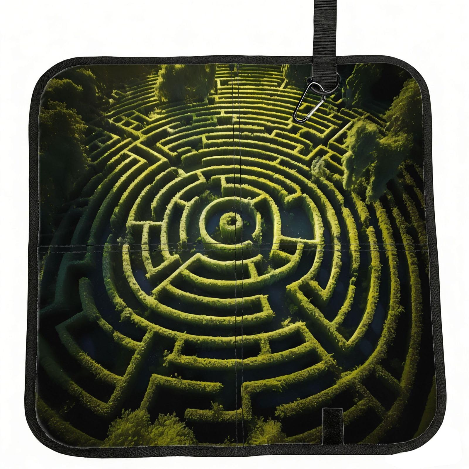 MROWYC mazes Printed Foldable Seat Cushion - Portable with Carabiner, for Stadium, Camping, Hiking