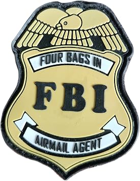 AIRMAIL Agent F.B.I. Badge 4 Bags Funny Cornhole Patch with Hook Backing for Cornhole Bag/Backpack
