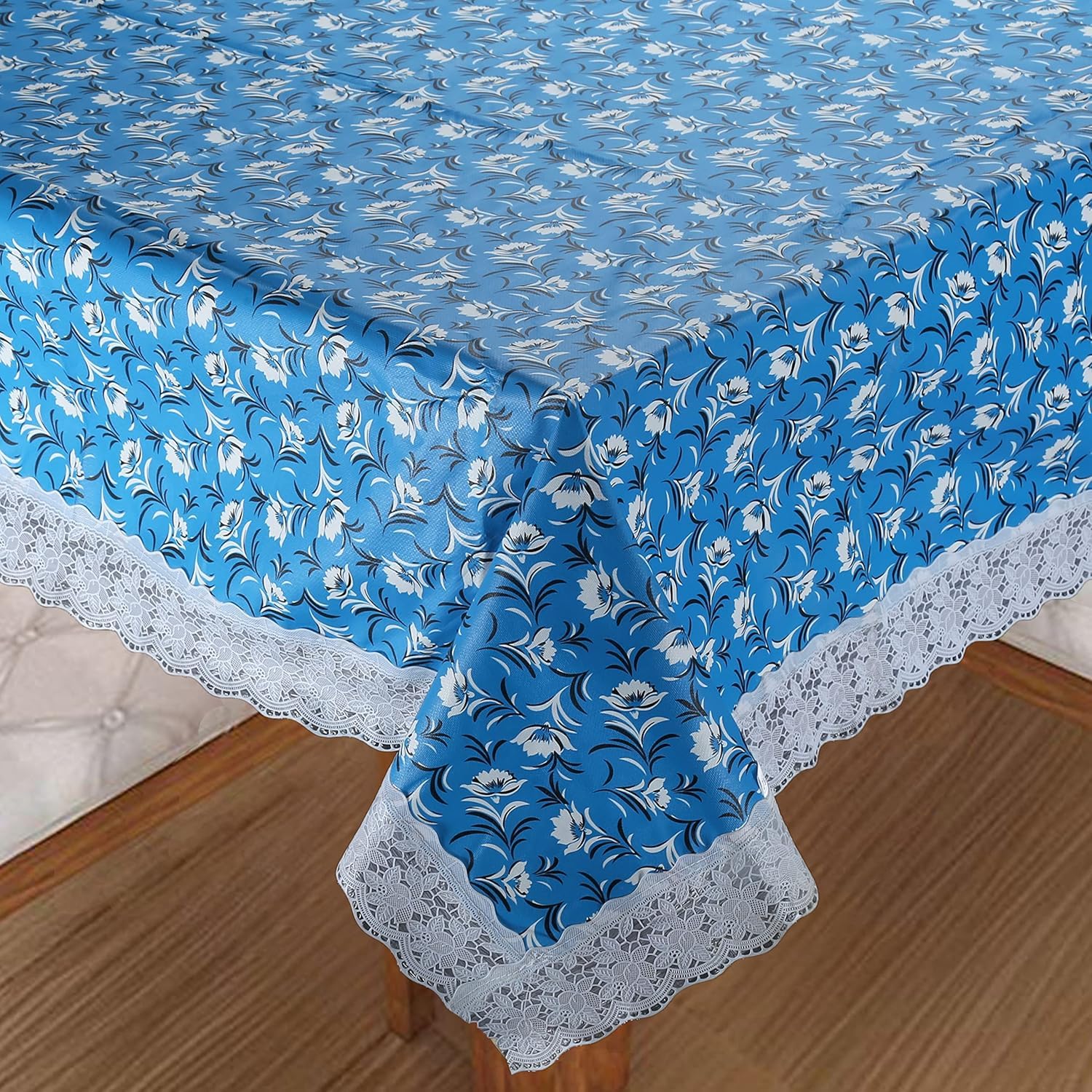 Homerz Premium Center Table Cover Waterproof and Dustproof (Blue Emboss, 40x60 inch- Center Table)