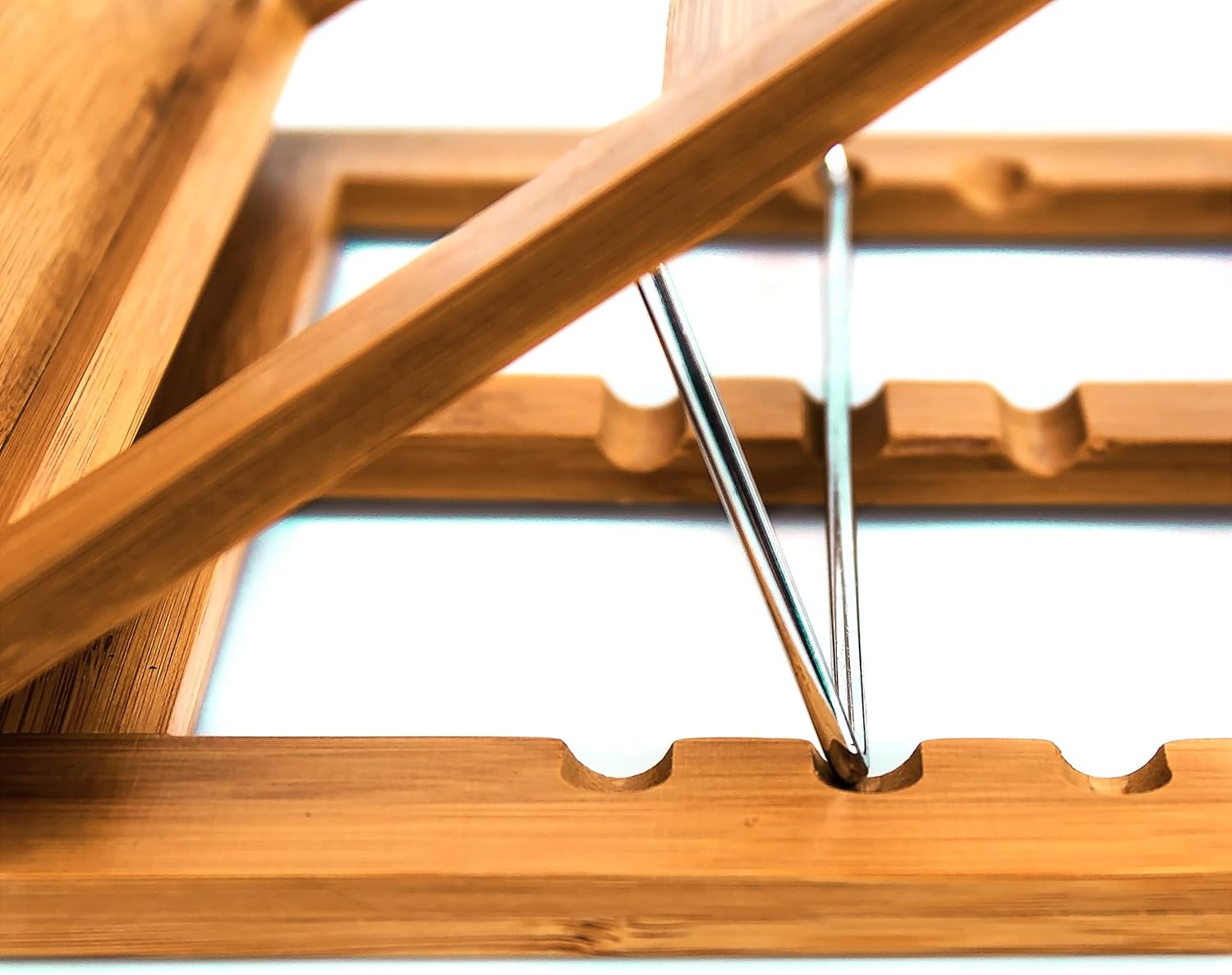 Bamboo Cookbook Stand/Holder Adjustable Angle, Wood