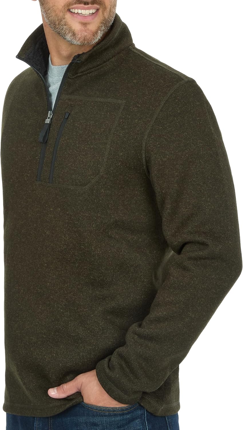Coleman Men's Lightweight 1/4 Zip Sweater Fleece with Sherpa Collar - Comfortable Quarter Zip Design for Everyday Wear - Image 2