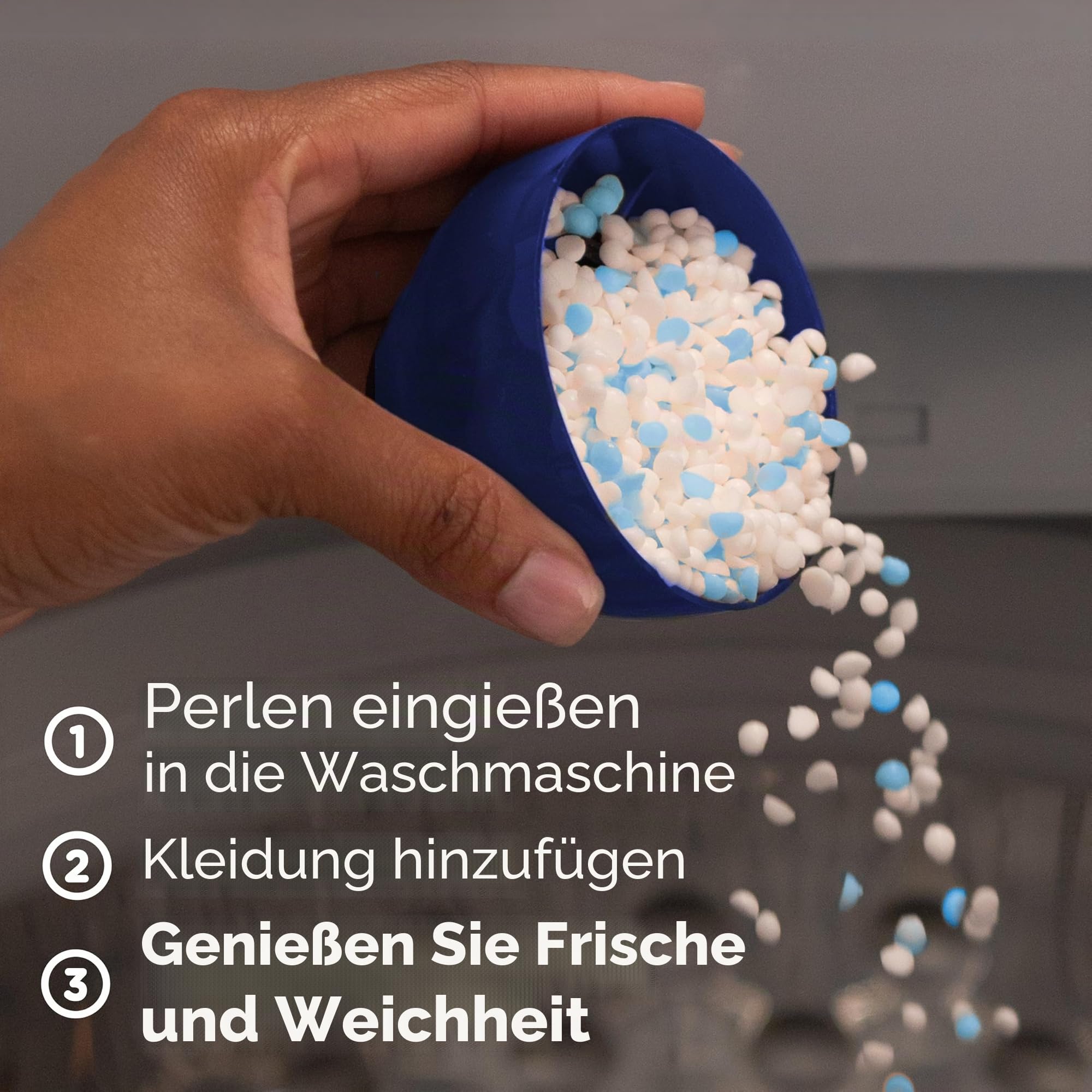 Downy Mischt Wäsche-Duft-Booster-Perlen, Wiesenregenduft, 725 ml, Stoff-Sottener-Perlen und Frische