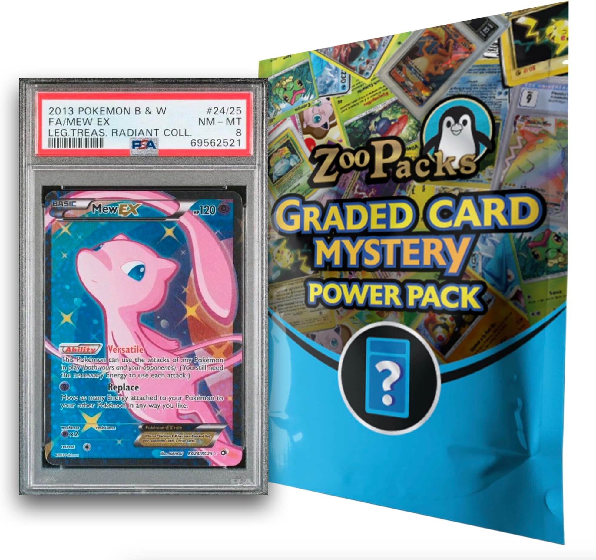 Palos Designs Zoo Packs Mystery Treasures Graded Card Pack Beginner Edition | 1 Graded Card + 1 Booster Pack | Compatible with Pokemon Cards