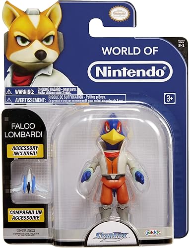 Miniatura 4 de World of Nintendo, Star Fox Falco Lombardi Figura de acción, 4 pulgadas