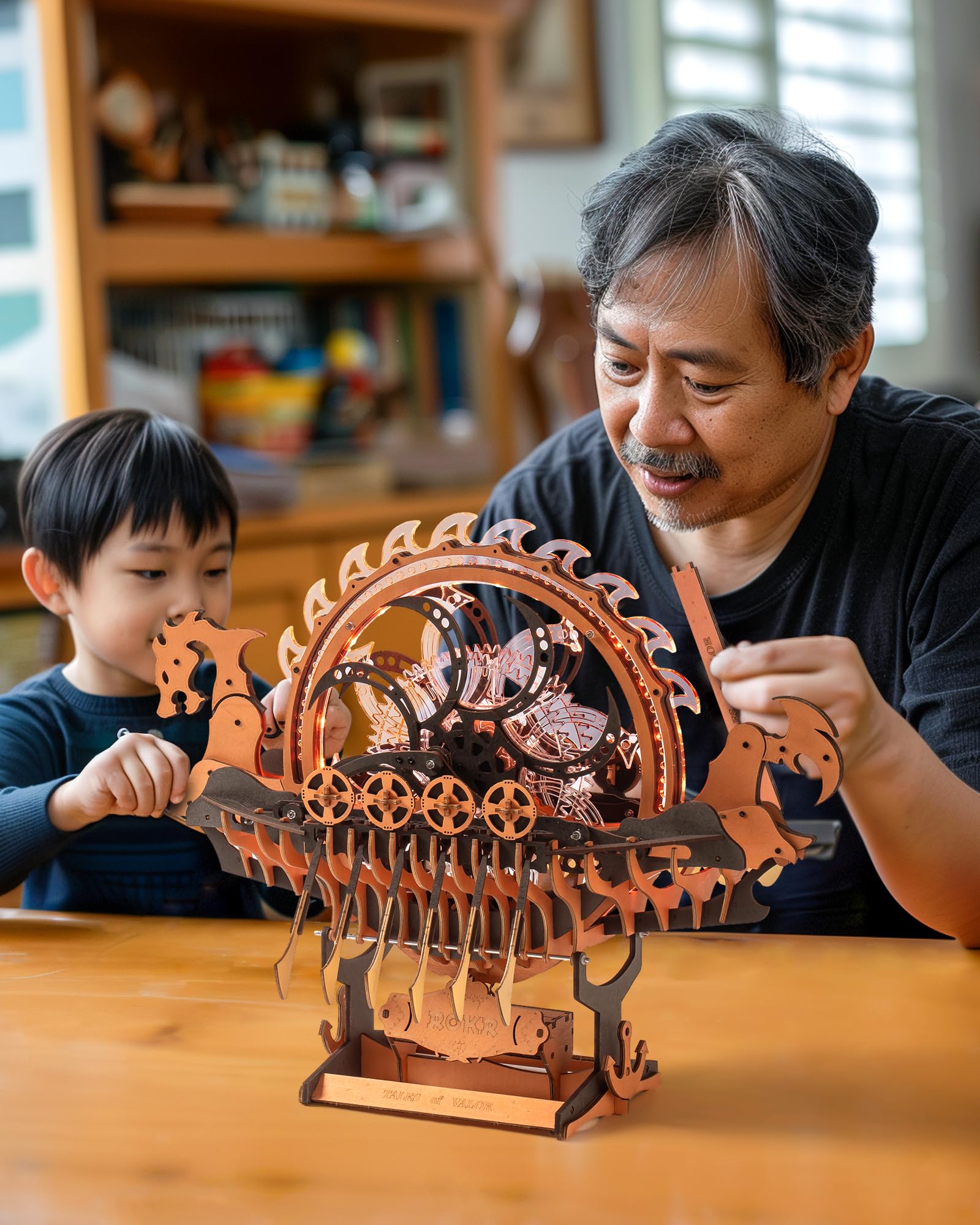 Amazon | ROKR 立体パズル 木製 ドラゴンボートのモデルキット