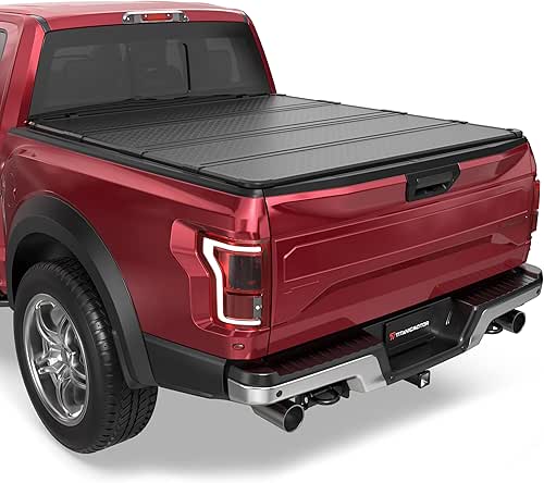 Hard Quad Fold Aluminum Truck Bed Tonneau Cover Compatible for