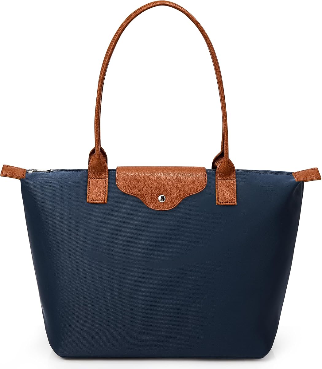 KALIDI Bolso de mano para mujer de nailon con asa superior, bolso Hobo de gran capacidad con cremallera para ocio, fin de semana plegable