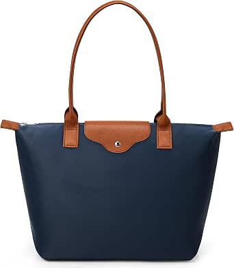KALIDI Tote Bag for Women Nylon Top-Handle Purse, Large Capacity Shoulder Hobo Handbag with Zipper, Foldable Weekend Bag