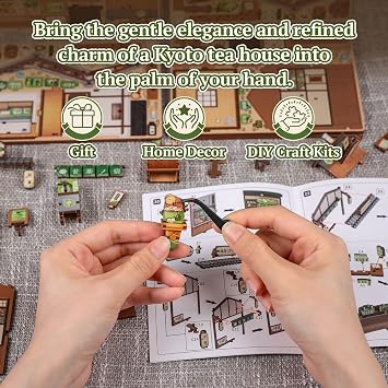 Cutebee 3d木製パズル ミニチュアハウスキット 大人用 Diyクラフトギフト
