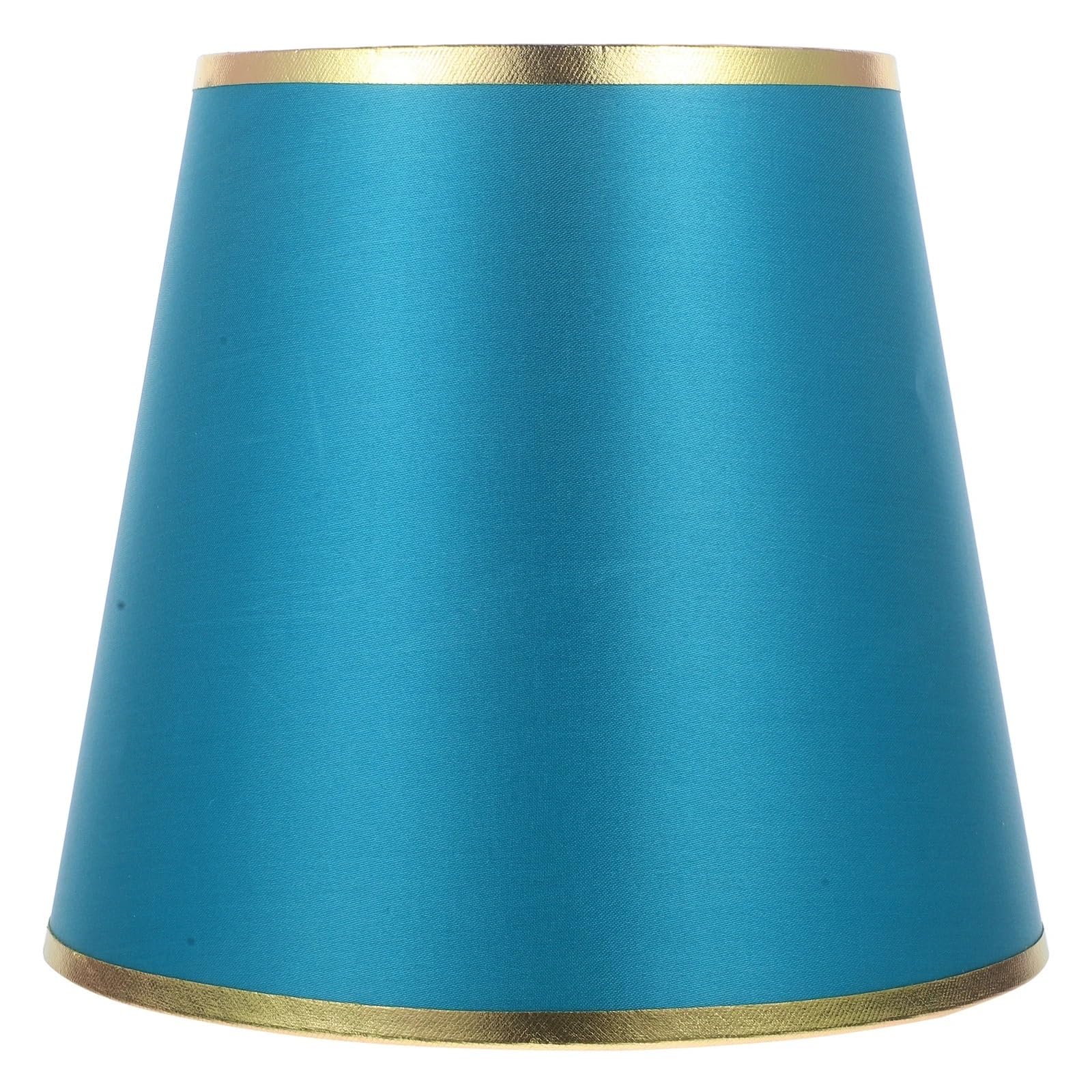 Rgoemhj Blue Round Fabric Lampshade Desk Cover For Lamp