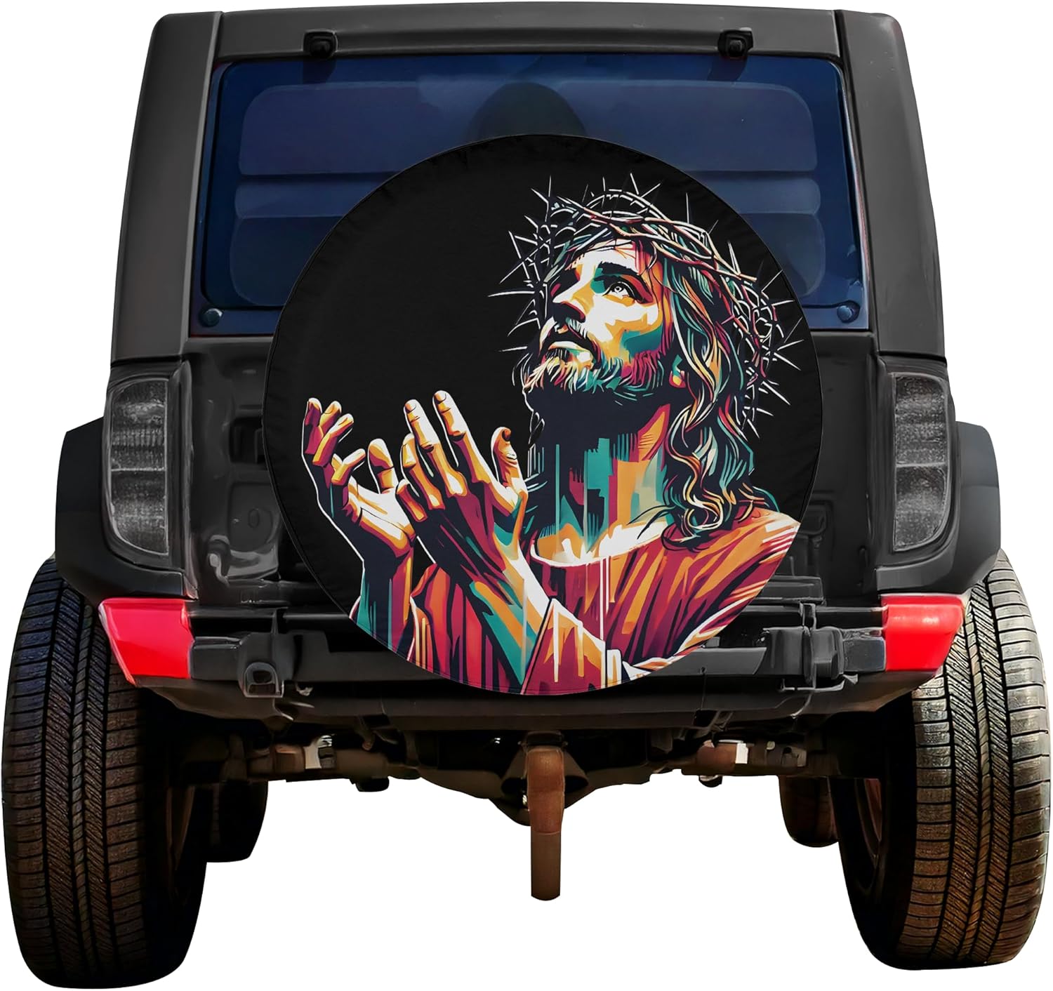 ThangPham Shop Jesus Christian Faith Spare Tire Cover with/Without Backup Camera Hole – Religious Theme Design for Lovers