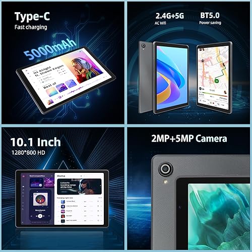 Miniatura 6 de Lville Tablet Android 13, tableta Android Octa-Core, tableta de 10 pulgadas, 6 (4+2) RAM 64 GB ROM (1 TB TF) Tablet Android con Bluetooth, WiFi,