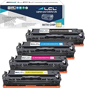LCL Remanufactured Toner Cartridge for HP 131X 128A 131A CF210X CF210A CF211A CF212A CF213A ( 4-Pack, Black, Cyan, Magenta, Yellow ) for HP Laserjet Pro 200 Color M251n M251nw MFP M276n MFP M276nw