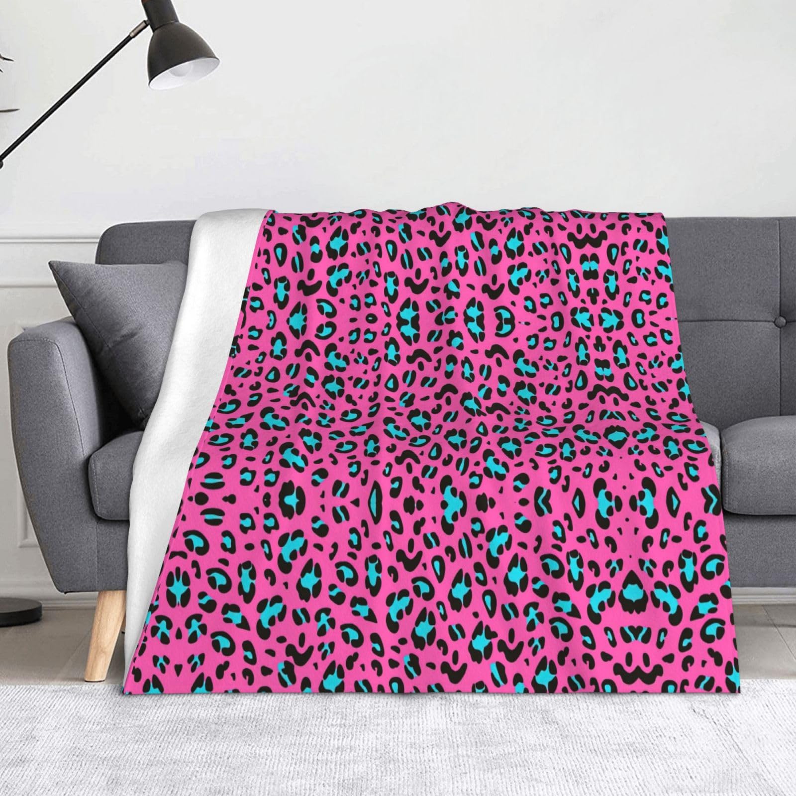 Couverture légère en flanelle motif léopard mignon 152x127 cm pour canapé