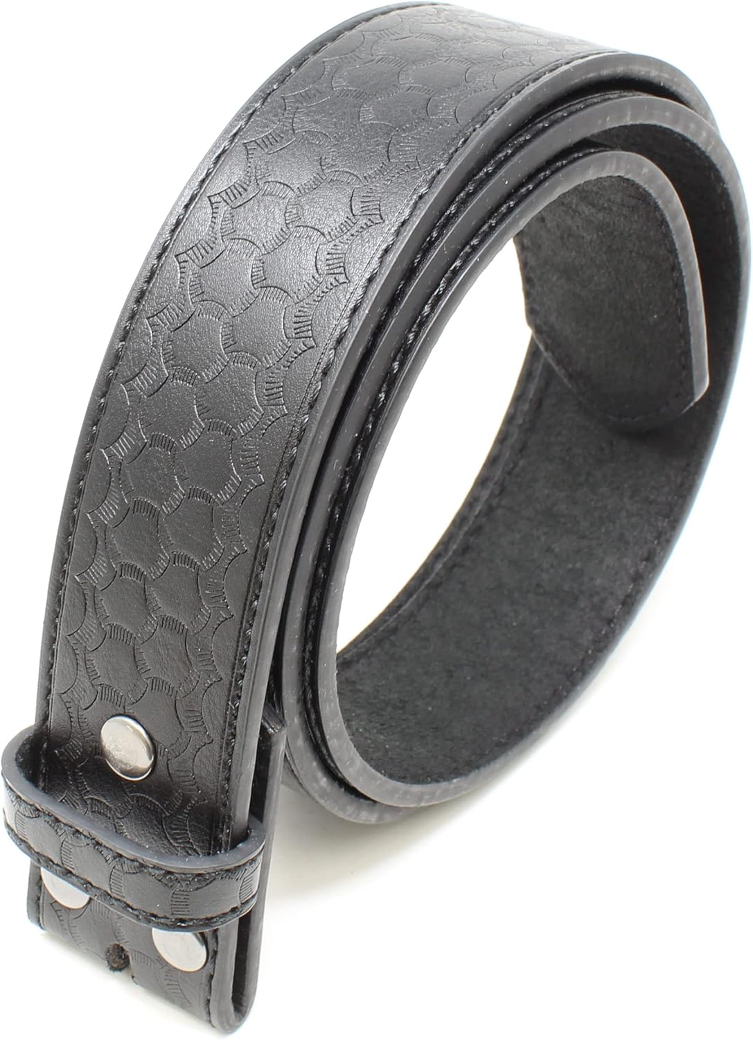 BC Belts Leather Belt Strap with Dragon Scale Embossed Pattern 1.5" Wide with Snaps - Image 3