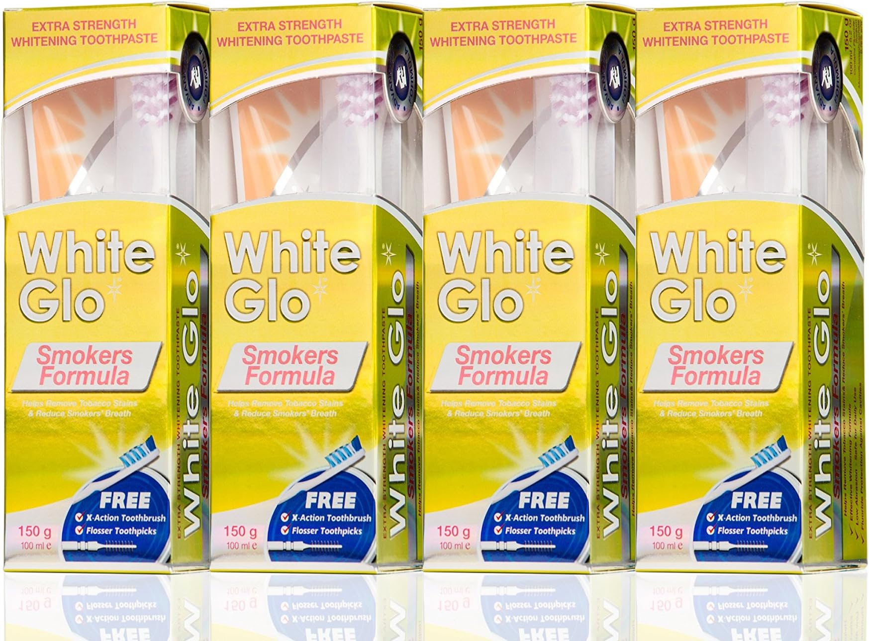 White Glo Smokers Formula Whitening Toothpaste, 100 ml, Pack of 4