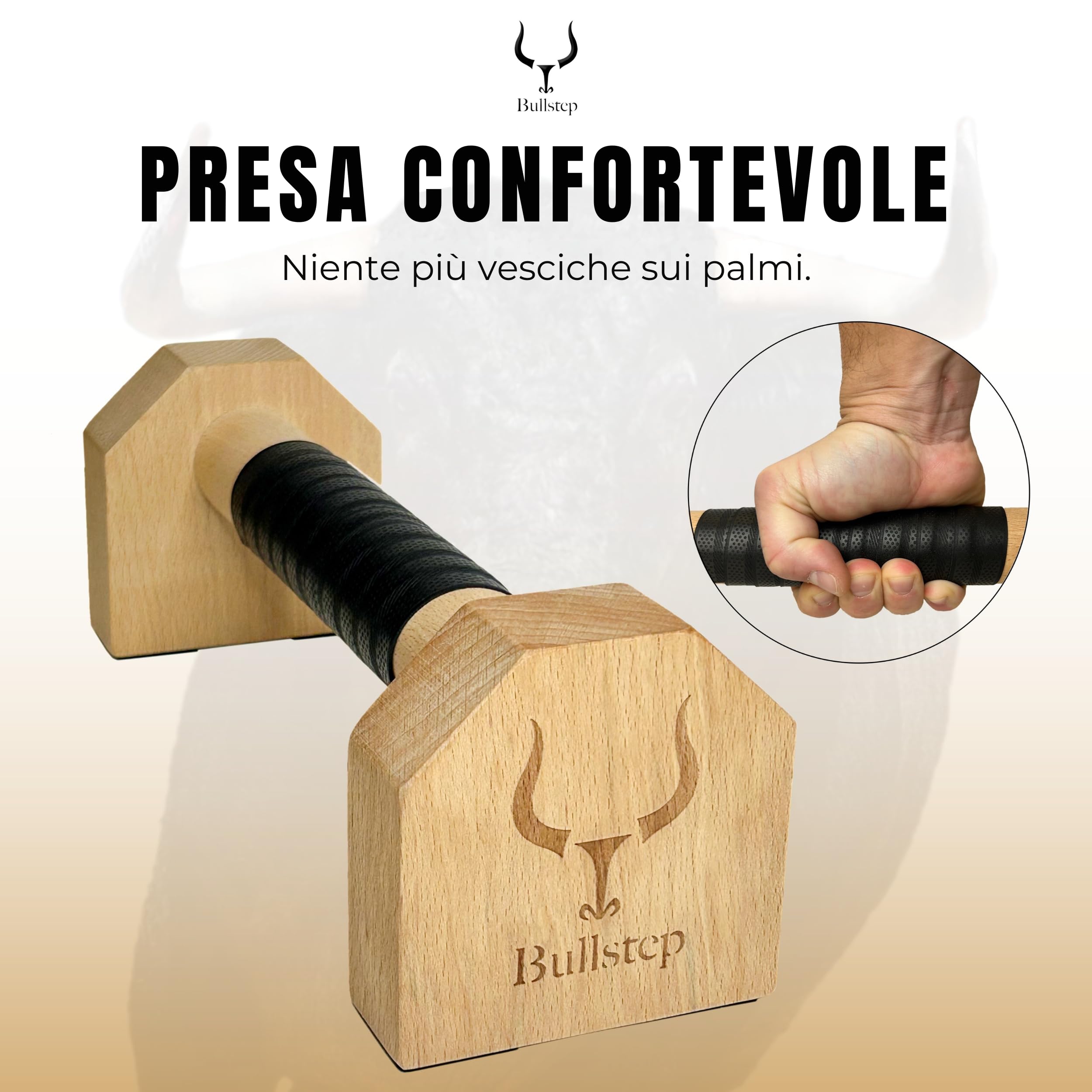 Parallele Basse Calisthenics in Legno di Faggio | Maniglie Push Up Bar | Barre Parallele da Palestra | Maniglie per flessioni a terra | Parallette Supporti Ginnastica Artistica Fitness