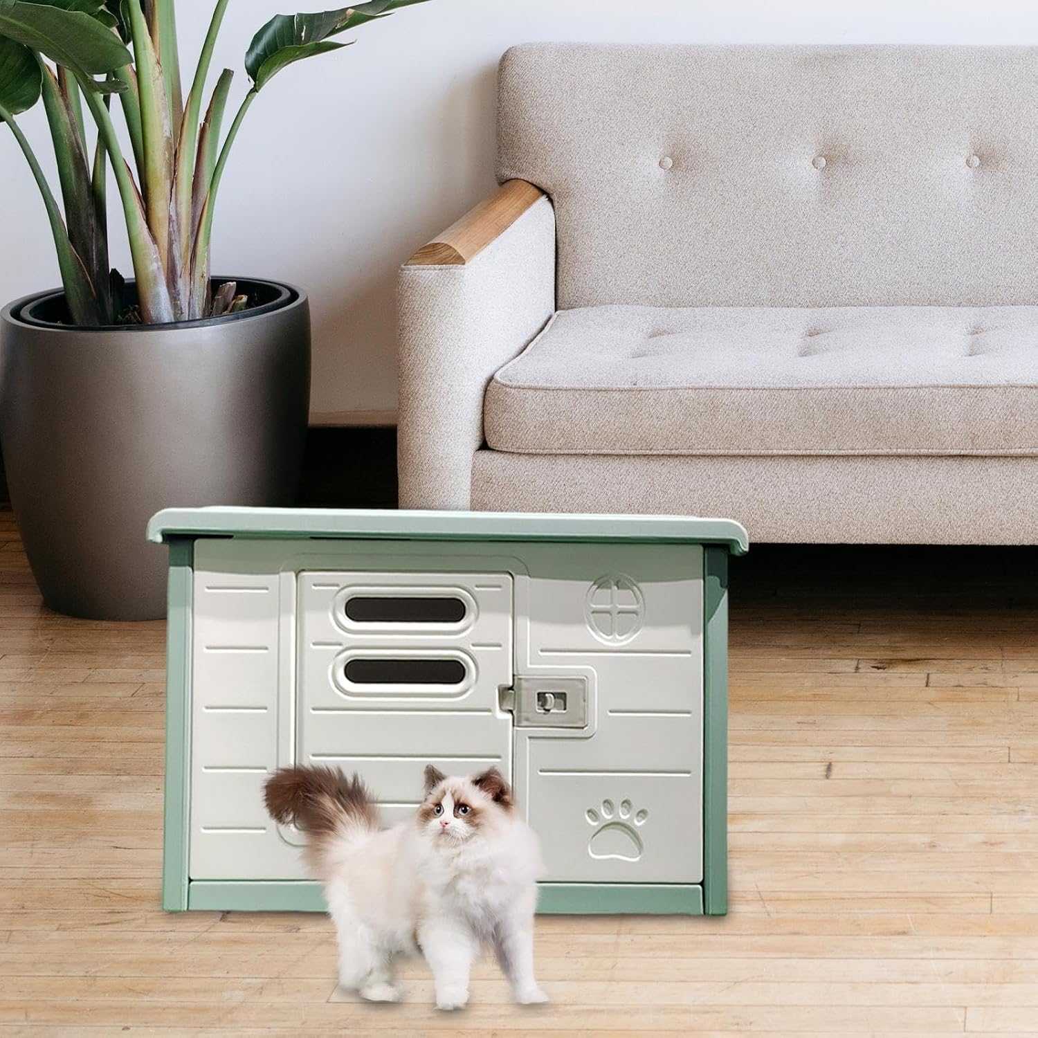 頑丈な子犬用シェルター 猫ハウス 犬小屋 ガレージ 寝室 納屋用, 【Makuake】 L