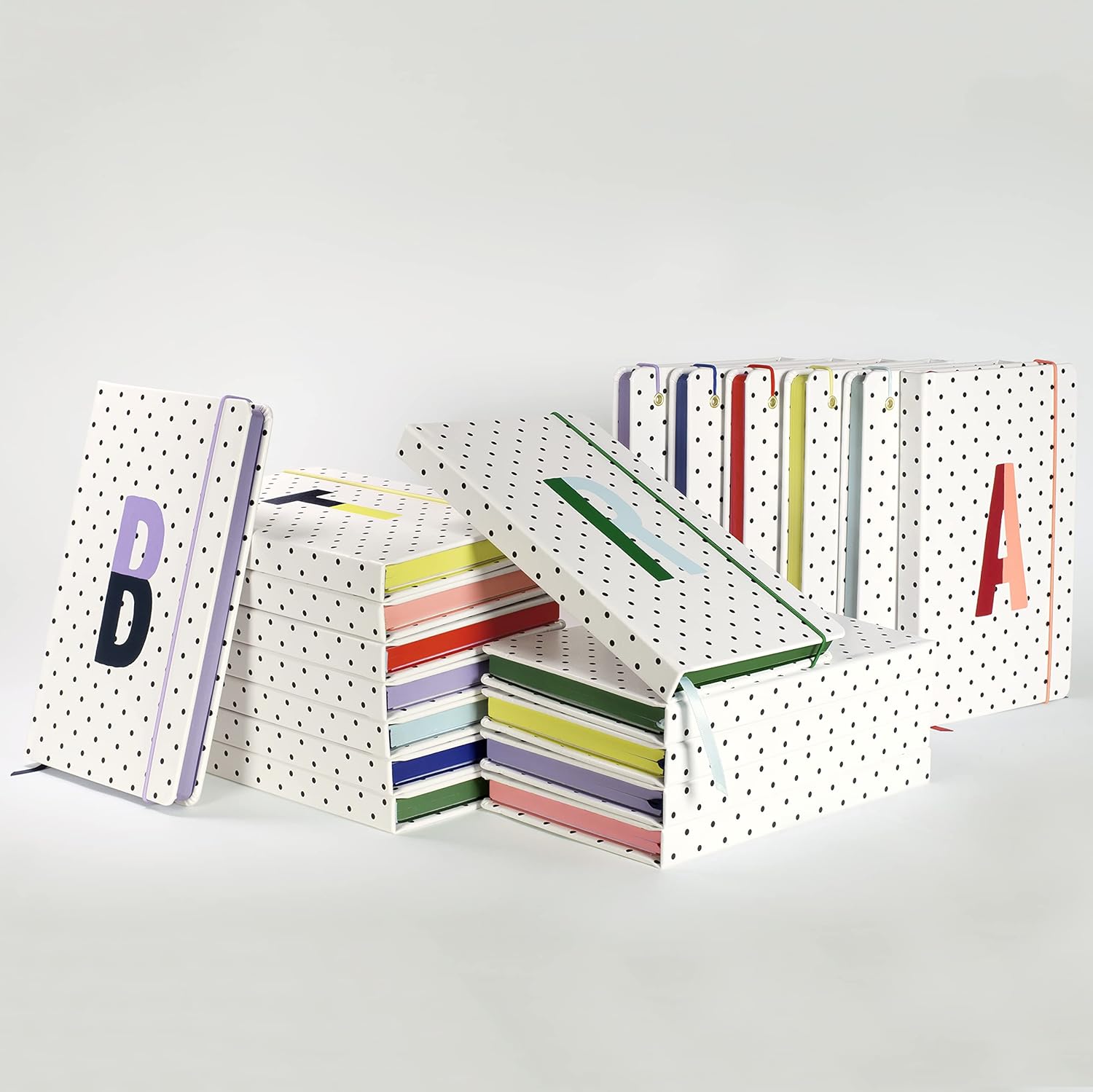 kate spade new york Take Note Large Polka Dot Leatherette Initial Notebook, Bound Journal Includes 168 Lined Pages and Bookmark, L (Yellow)