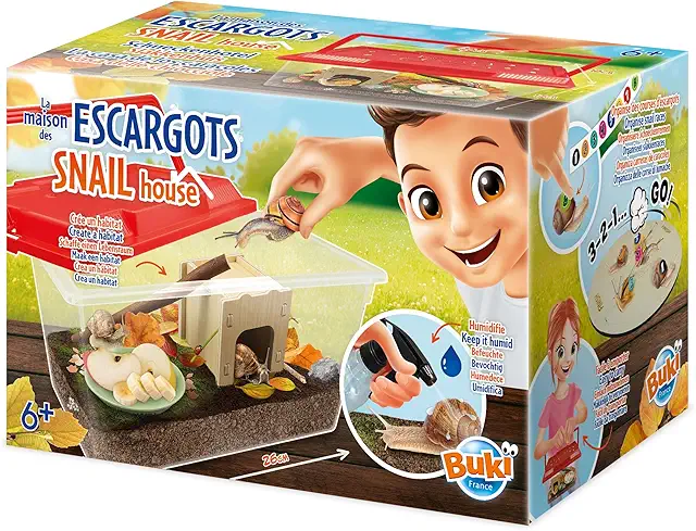 Schnecken Terrarium Set für Kinder ab 6 Jahren - BUKI BL035 Beobachtungshotel