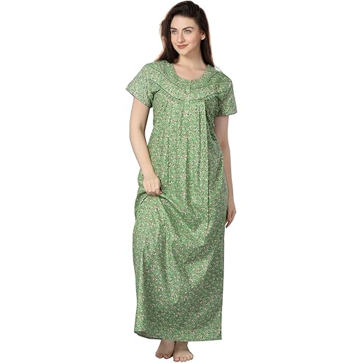 Soulemo Women Cotton Nighty Floor Length