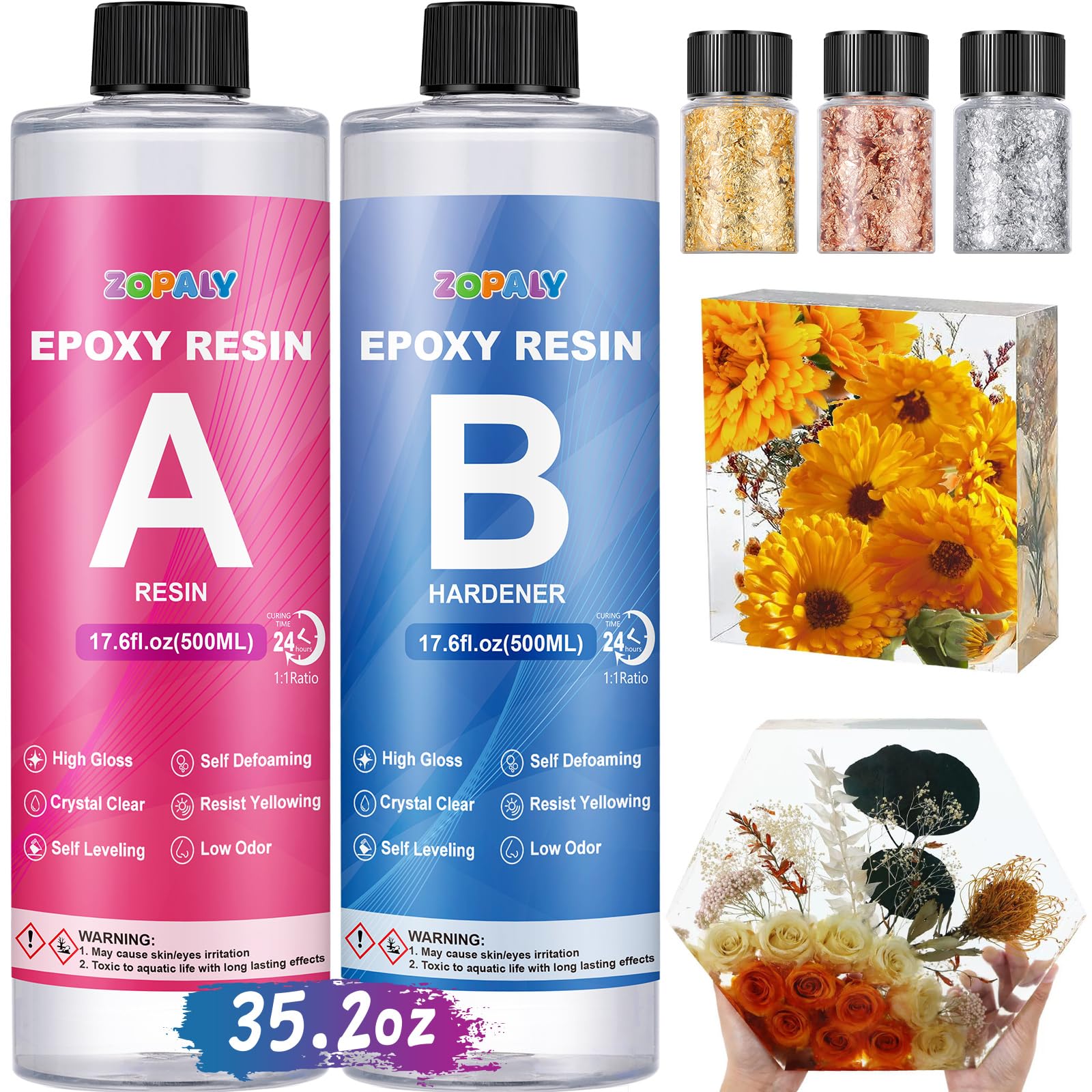 Kit Resina Epossidica 1000ml Trasparente - Per Creazioni, Gioielli, Decorazioni Fai Da Te