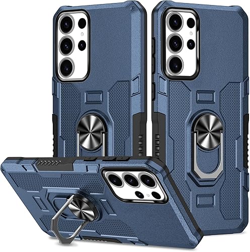 Funda compatible con Samsung Galaxy A32 4G, soporte magnético a prueba de golpes, compatible con Samsung Galaxy A32 4G, funda 2 en 1, color azul