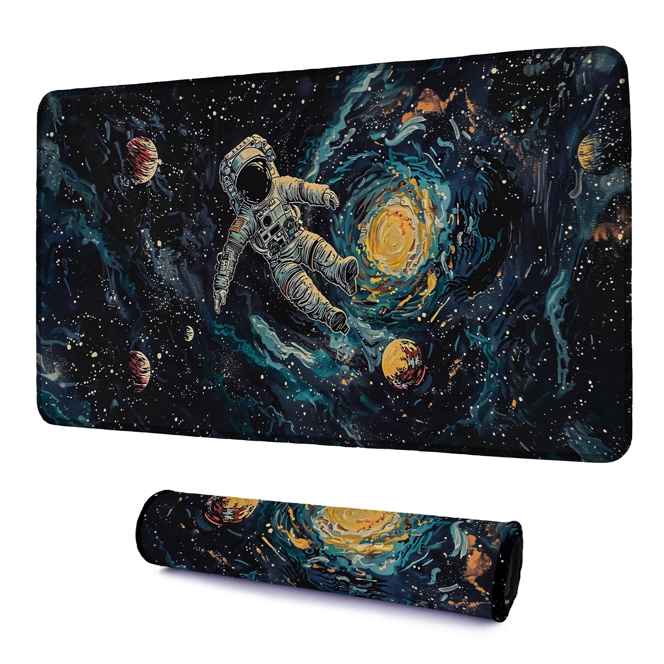 SoulAbiti Astronaut Space Odyssey stitched edges Desk Mat - Deep Galaxy Vincent van gogh style art Mouse Pad - Large gaming 23.6x11 inch Mousepad - Non-Slip, Anti Fray, Computer Laptop Office Décor (B0D3PJQ4NB) Amazon Price History, Amazon Price Tracker