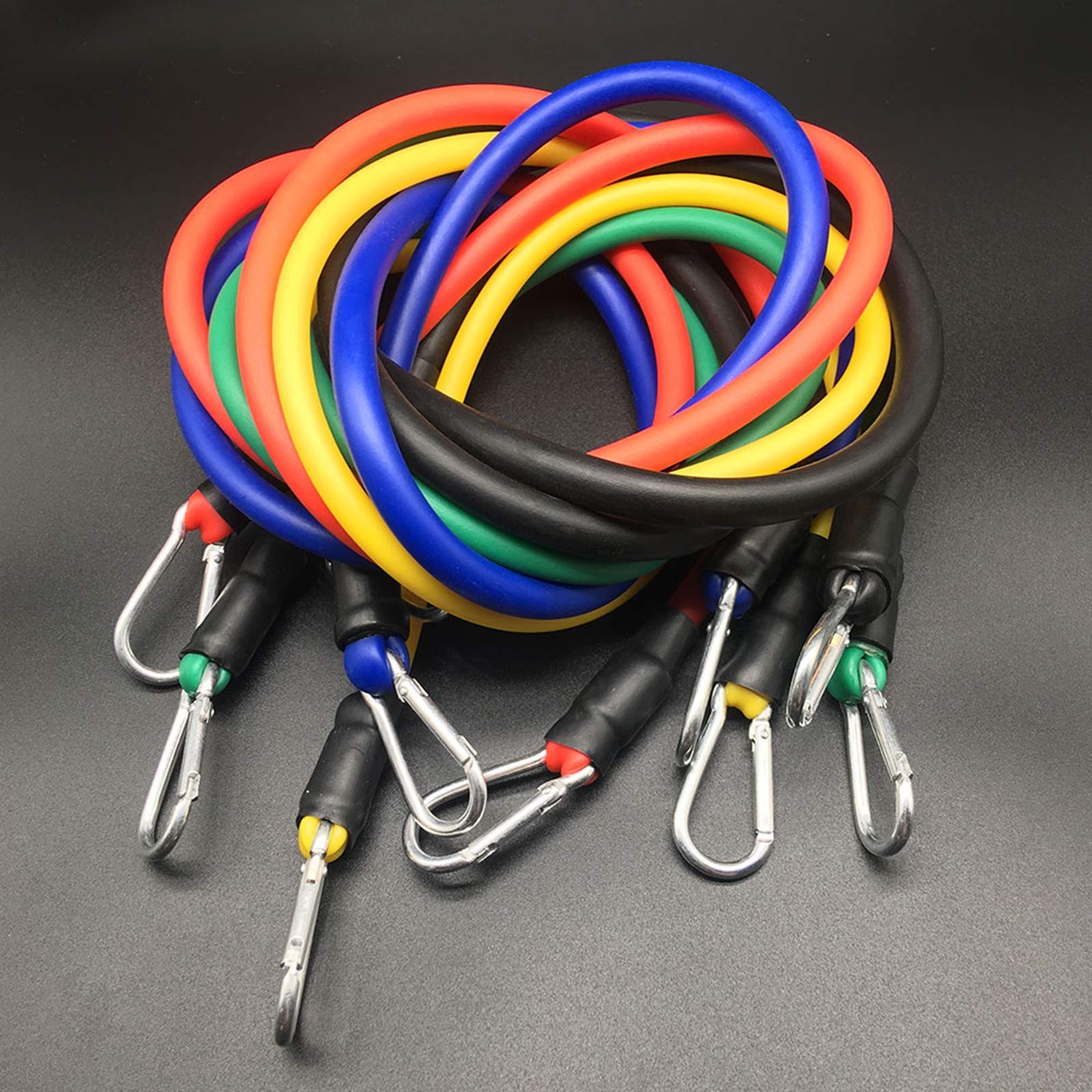 TIM-LI Ensemble De Bandes De Résistance À l'exercice - Équipement De Musculation pour L'entraînement À Domicile, Y Compris Sac De Transport De Sangle De Cheville d'ancrage De Porte