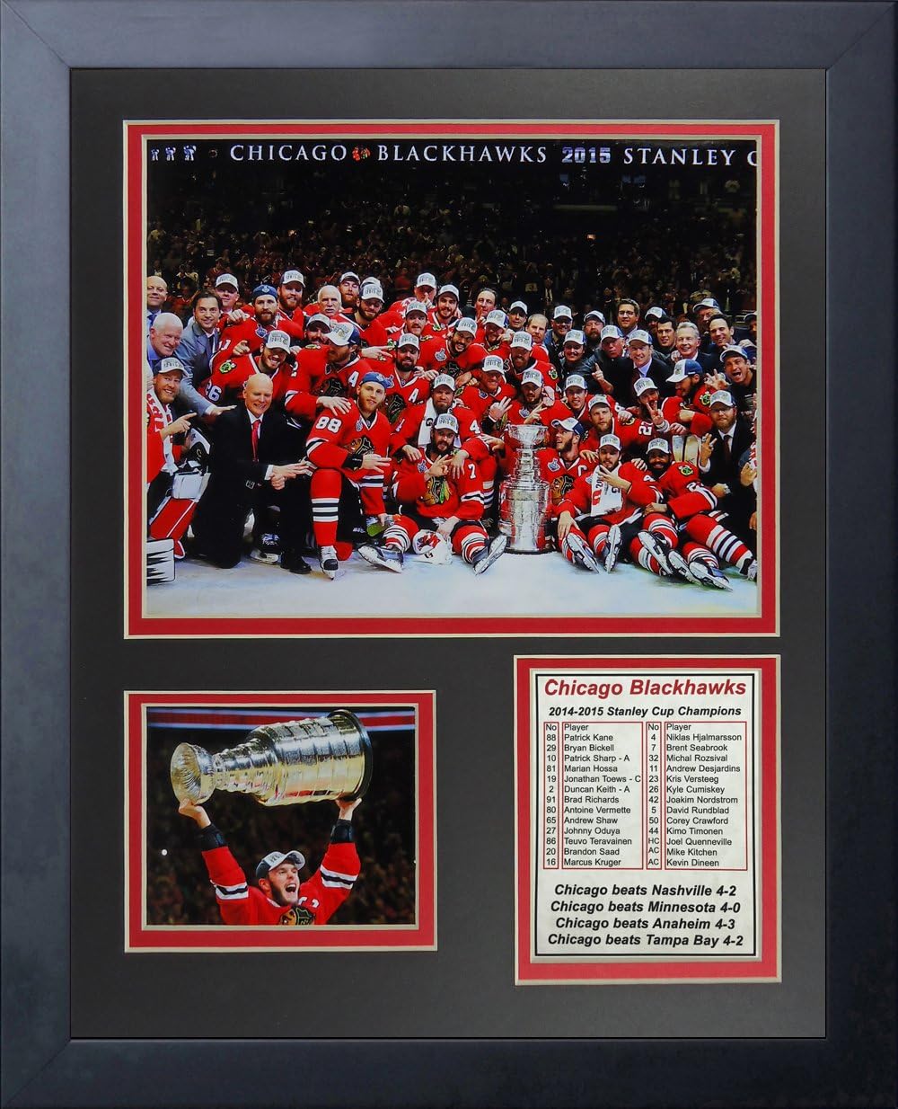 Legends Never Die NHL Chicago Blackhawks Framed Photo Collage, 2015 Stanley Cup Champions, 11" x 14"