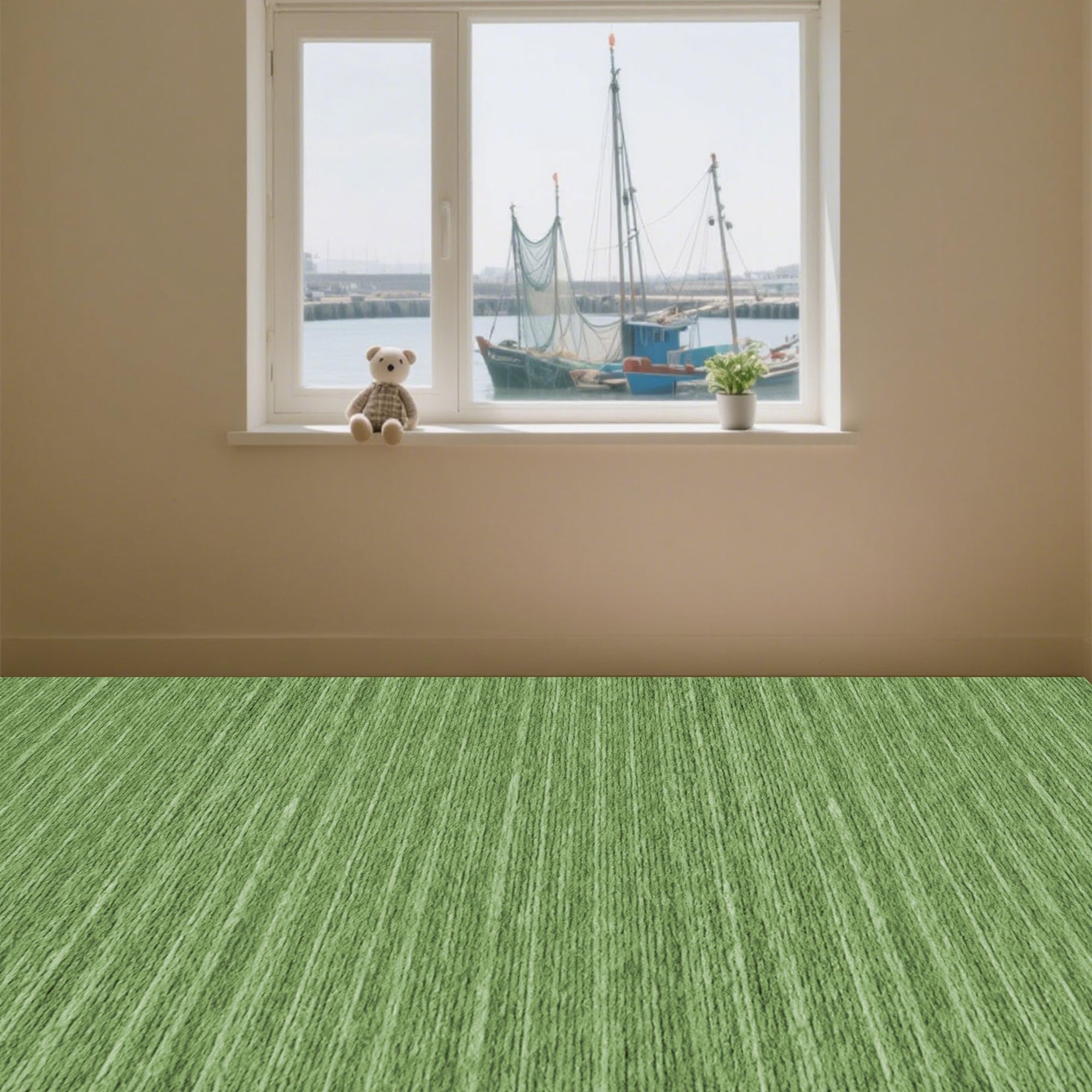Tapis en feutre moderne vert 100x610 cm pour sécuriser la chambre d'enfant