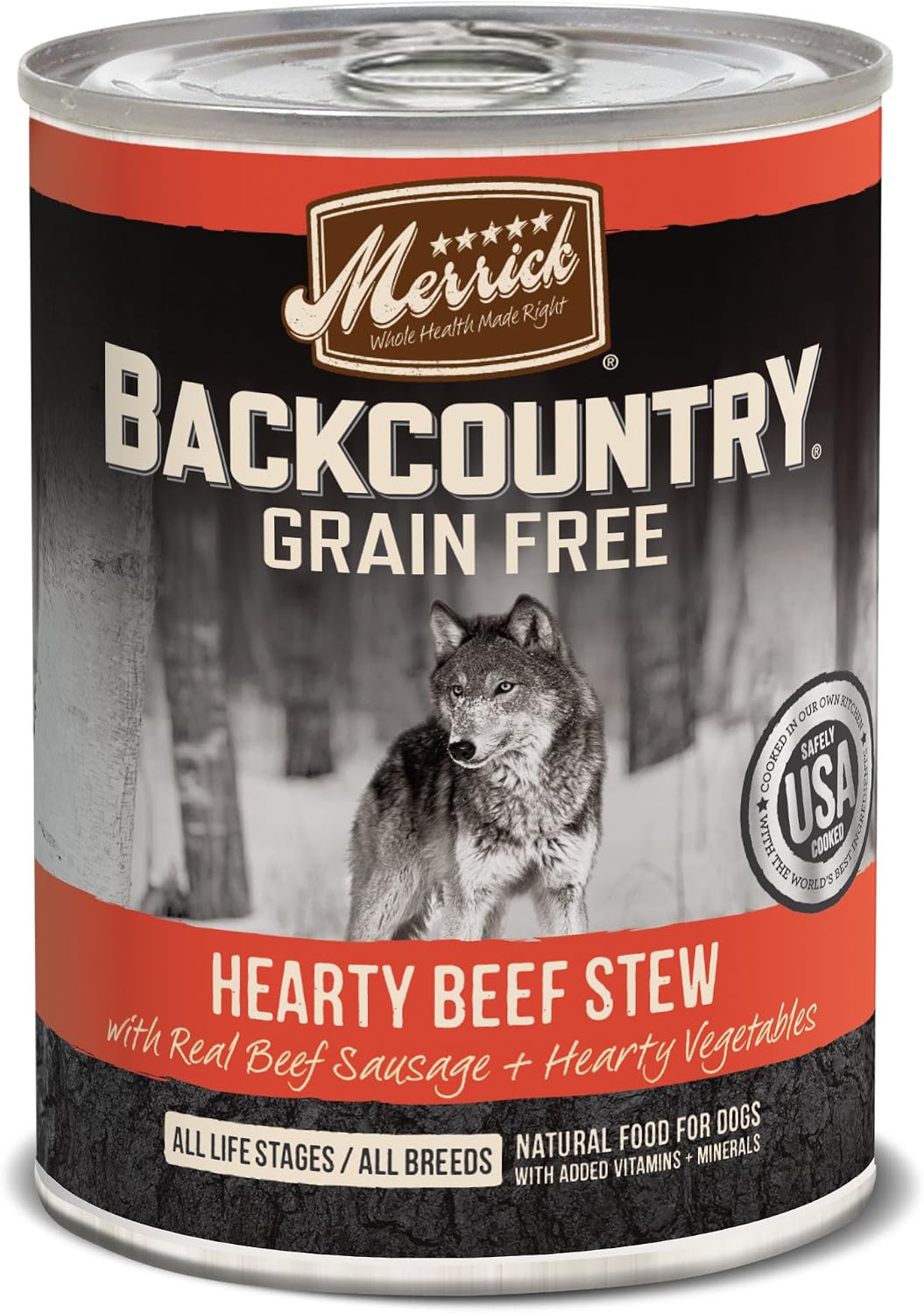 Merrick Backcountry Hearty Beef Stew Grain Free Wet Dog Food, Case Of 12, 12.7 Oz.