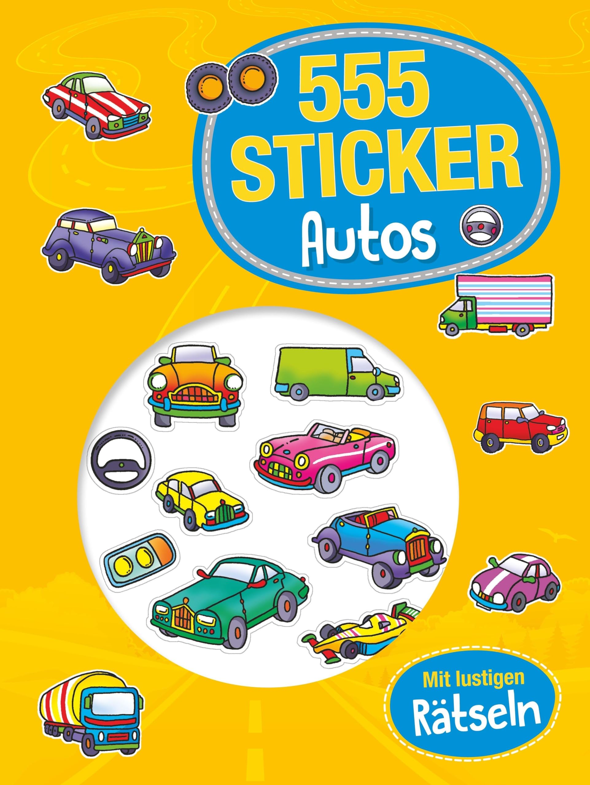 555 Sticker Autos: Mit lustigen Rätseln I Für Kinder ab 4 Jahren