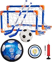 Vista 1 de Let Loose Moose Hockey & Hover - Juego de pelota de fútbol para interiores 3 en 1 para niños de 4 a 6, 6 a 8 y 8 a 12 años, juego de hockey y fútbol