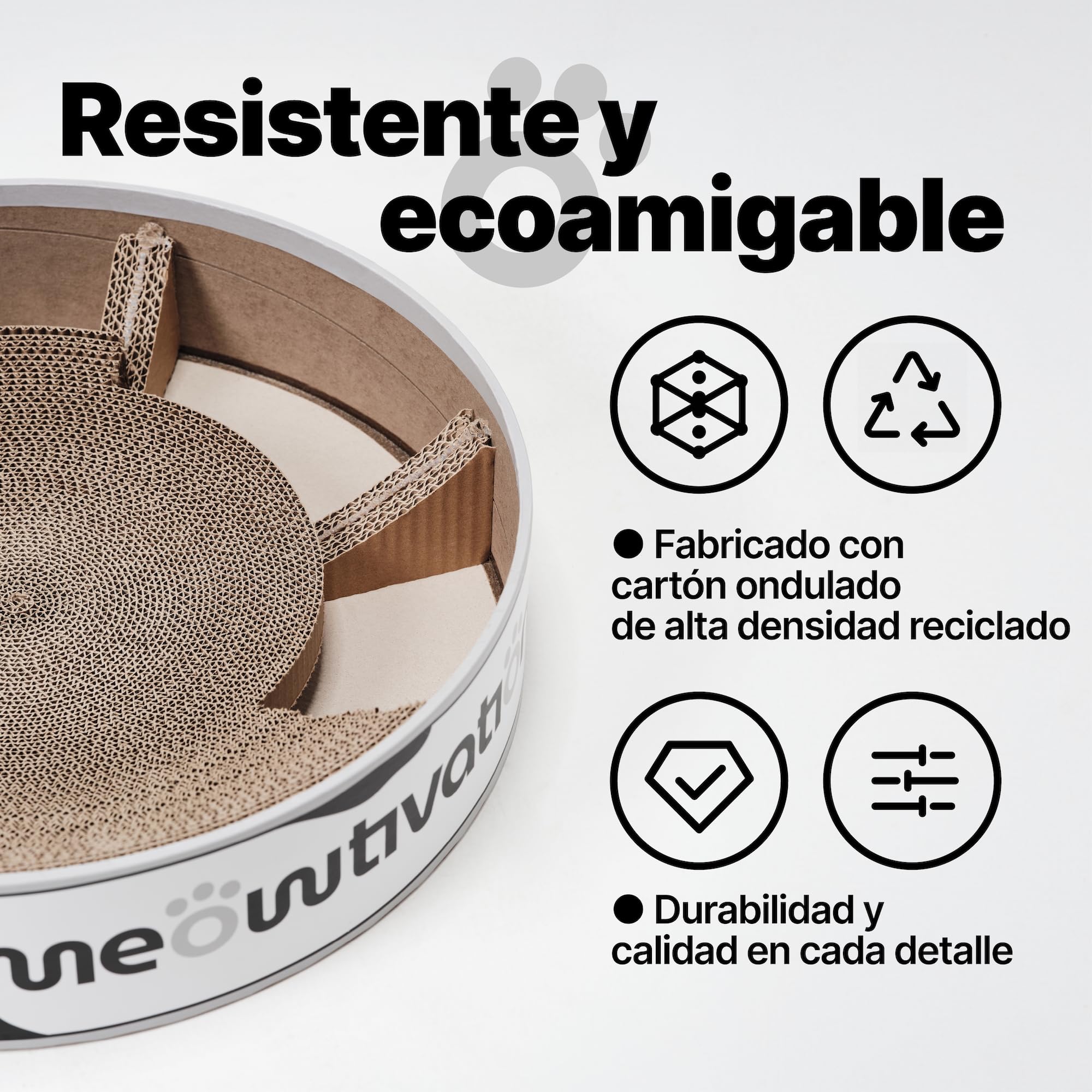 Cama rascadora para Gatos, rascador de cartón Reciclado, Redonda XL 46 cm