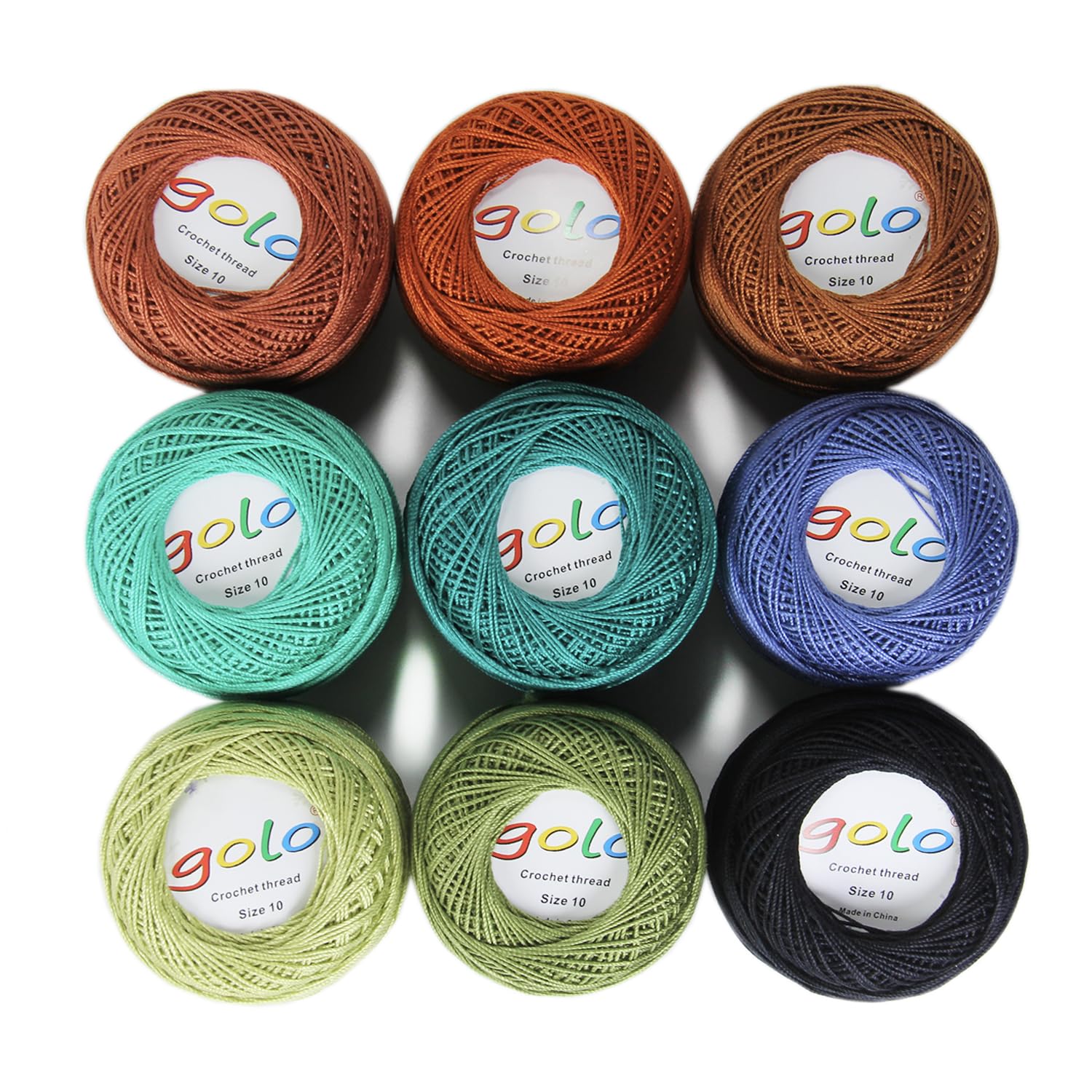 golo Crochet Thread 9 Balls Yarn for Hand Knitting Crochet Yarn 10-9-3 — image 1