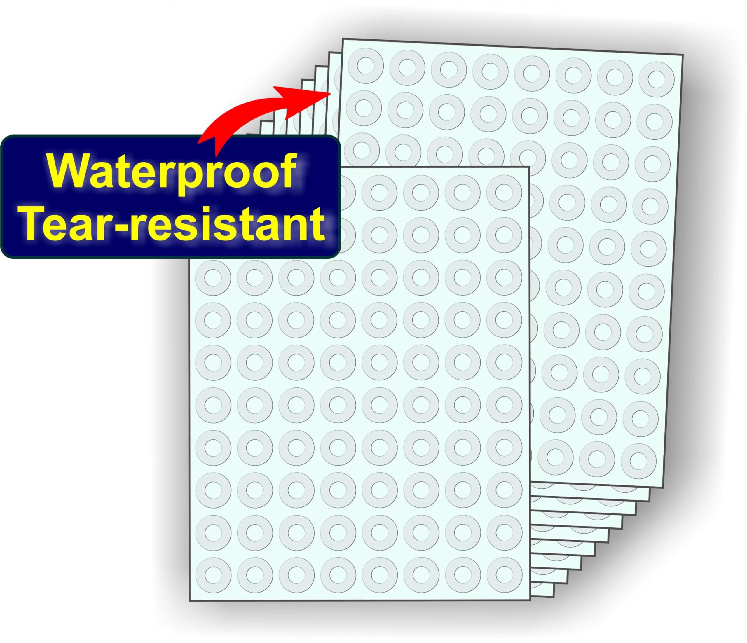IMPRINT Hole Reinforcement Labels 500 pc Transparent, Hole dia size equal to regular punch holes 2
