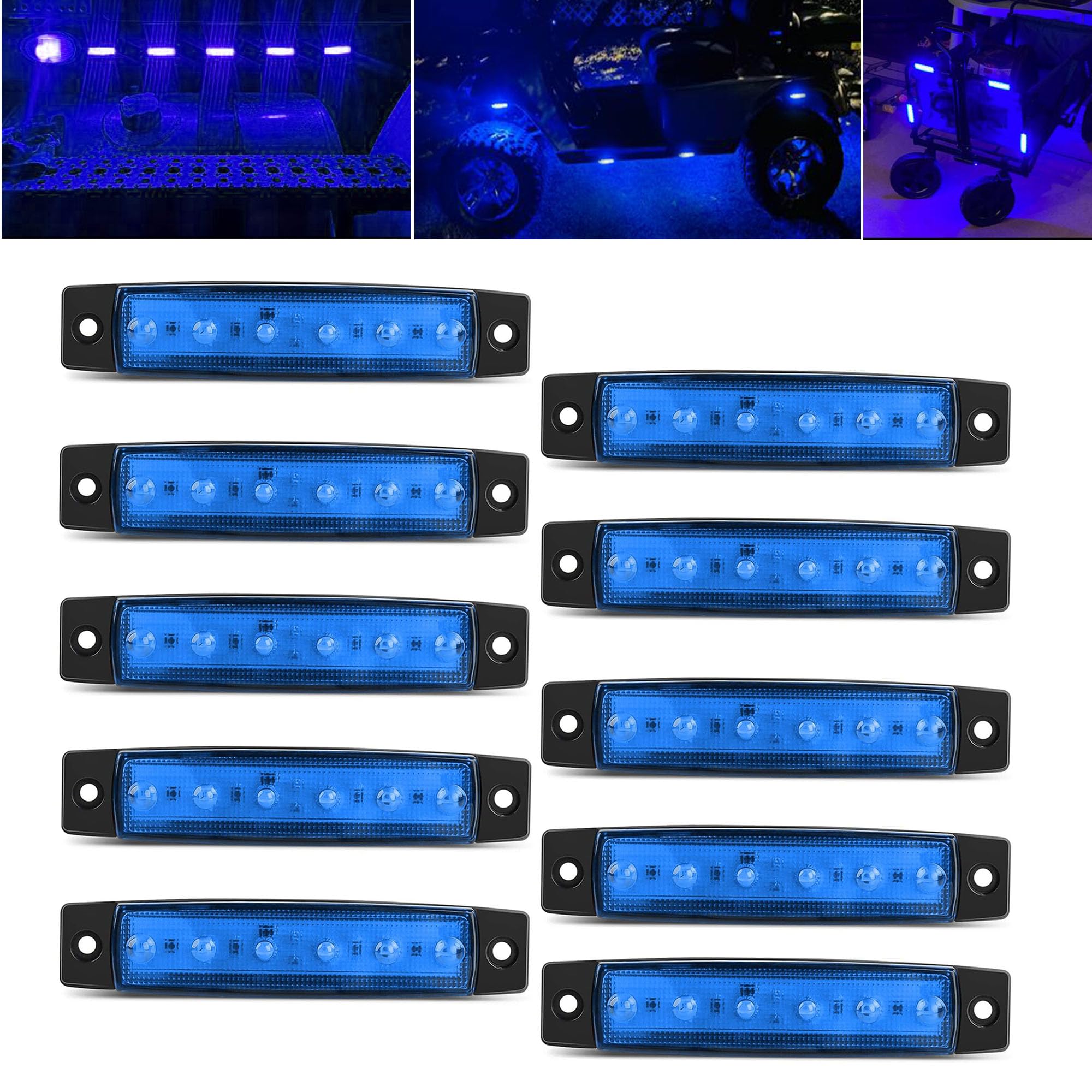 Amazon.com: FZSSHYG 10 Pcs Blue LED Rock Strip Lights,Wheel