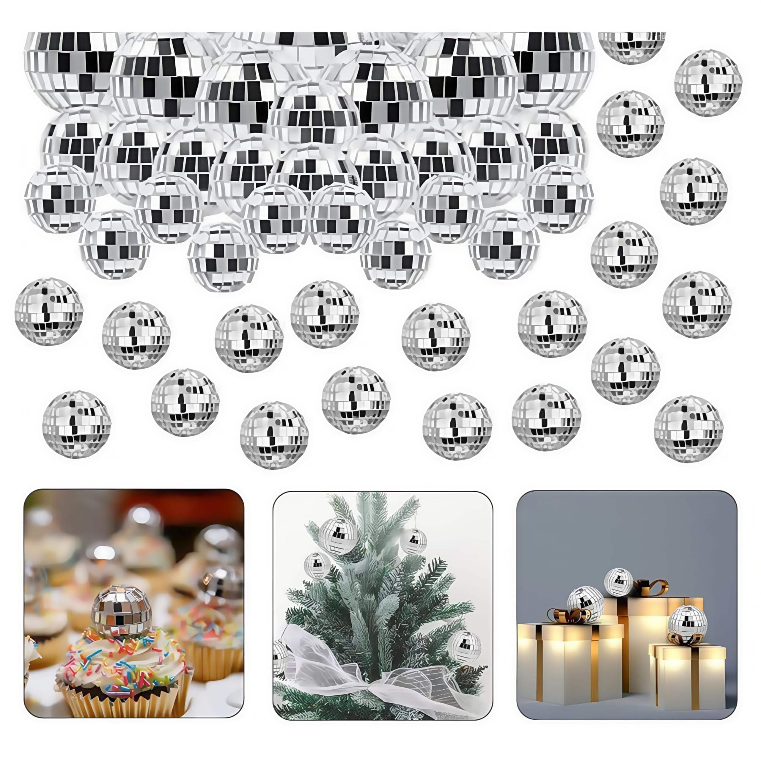 Bola de discoteca de espejo, 30 piezas de decoración para colgar, fiesta de bar, accesorios de escenario, decoración del hogar, recuerdos de fiesta de Navidad y suministros (2/3/4/5 cm)