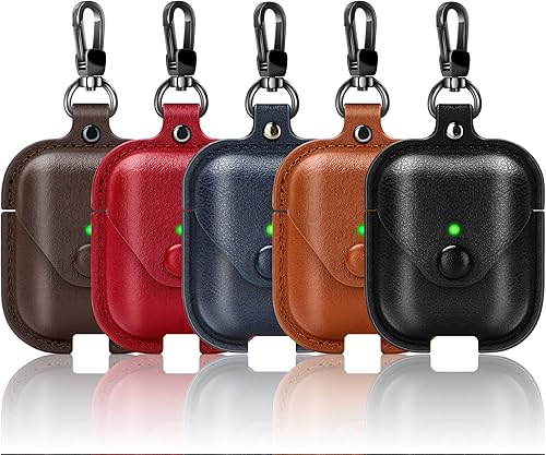 Miniatura 6 de Funda de cuero para Airpods con llavero, funda protectora de cuero vintage portátil a prueba de golpes para Apple AirPods 1 y AirPods 2 funda de