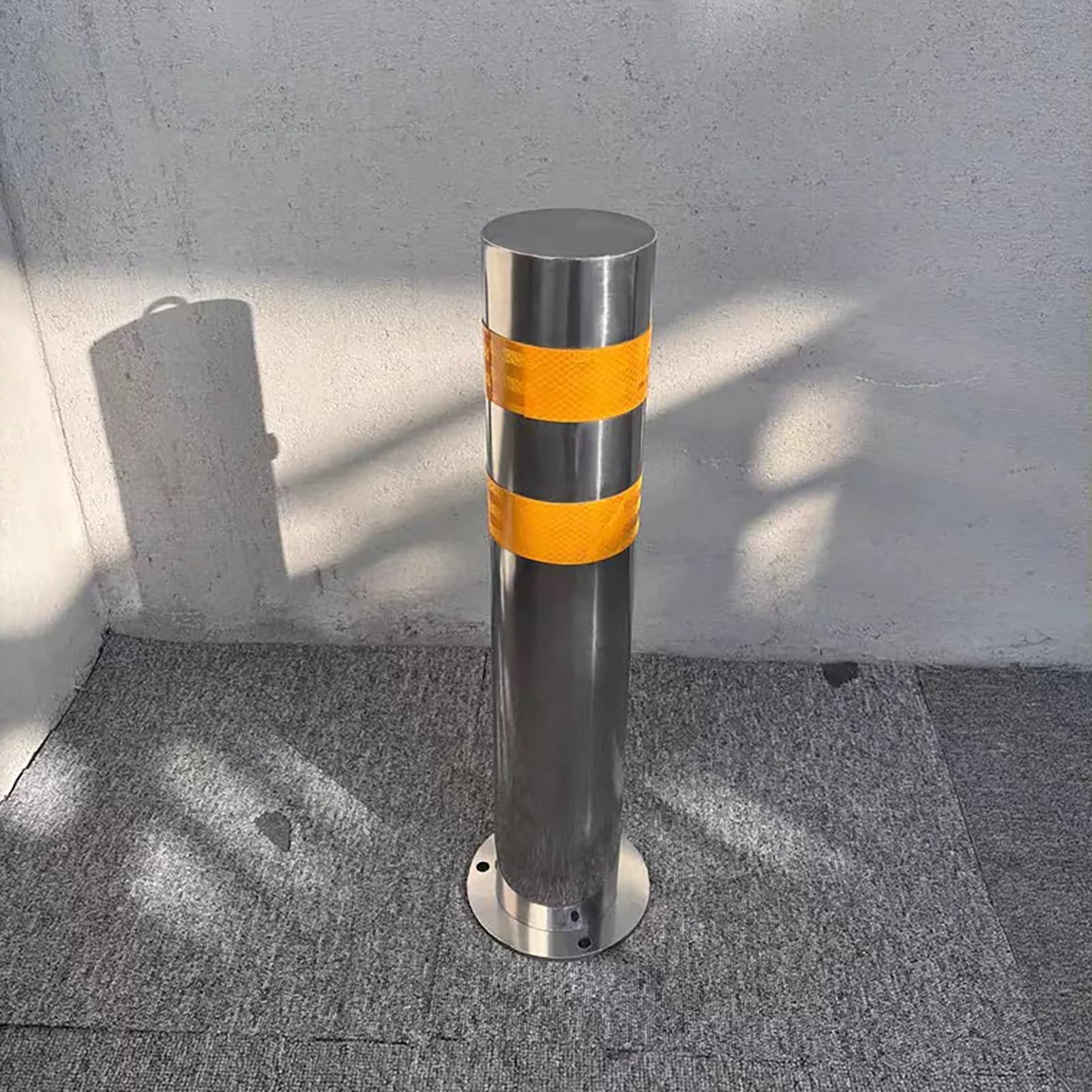 YNBSHGAA Heavy Duty Traffic Control Posts with Reflective Strips and Anchors, Parking Security Barrier for Driveway Safety,8.9x60cm/3.5x23.6inch