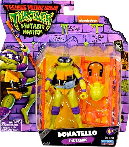 Miniatura 5 de Teenage Mutant Ninja Turtles Mutant Mayhem - Figura de acción básica de Donatello de 4.5 pulgadas por Playmates Toys