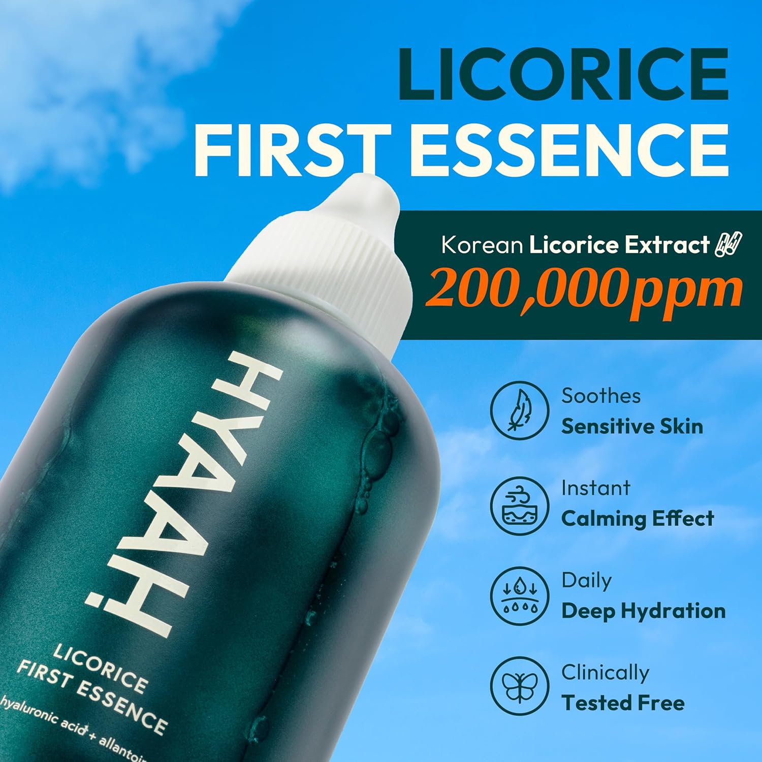 Licorice First Essence - Korean Hydrating Toner - Licorice Extract, Hyaluronic Acid and Allantoin - Soothing for Sensitive Skin - Alcohol Free for Sensitive Skin, 6.76 fl.oz - Image 2
