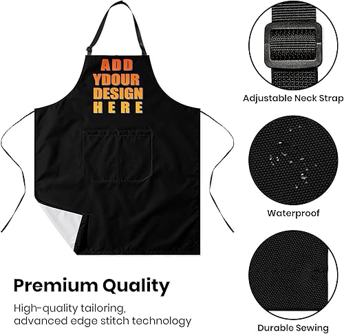 Miniatura 4 de kakapiu Apron for Women with 2 Pockets Bib for Kitchen Cooking Restaurant Painting Crafting Salon Gift