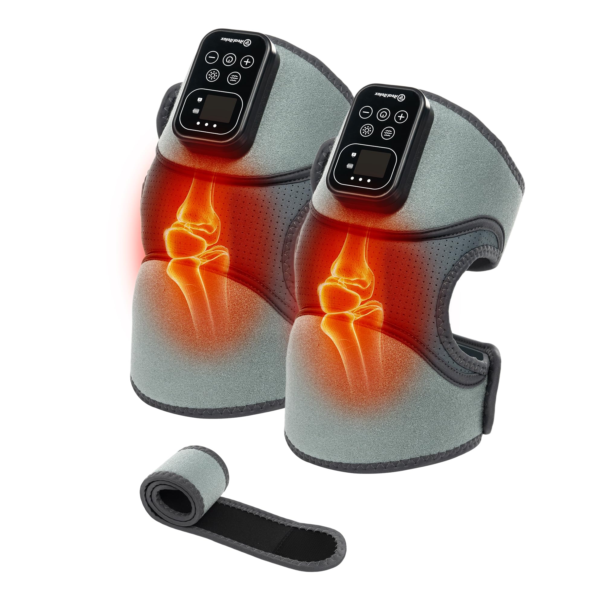 Real Relax Cordless Knee Massager with Heat, 3 Levels & 5 Modes