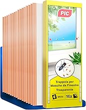 PIC - Trappola per mosche a finestra - 4x4=16 pezzi - Trappola a colla Non tossica e inodore per la cattura delle mosche in casa