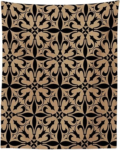 Lunarable Tapiz vintage bohemio tamaño individual, estampado de composición de motivos irreales con temática otomana convencional, colcha para