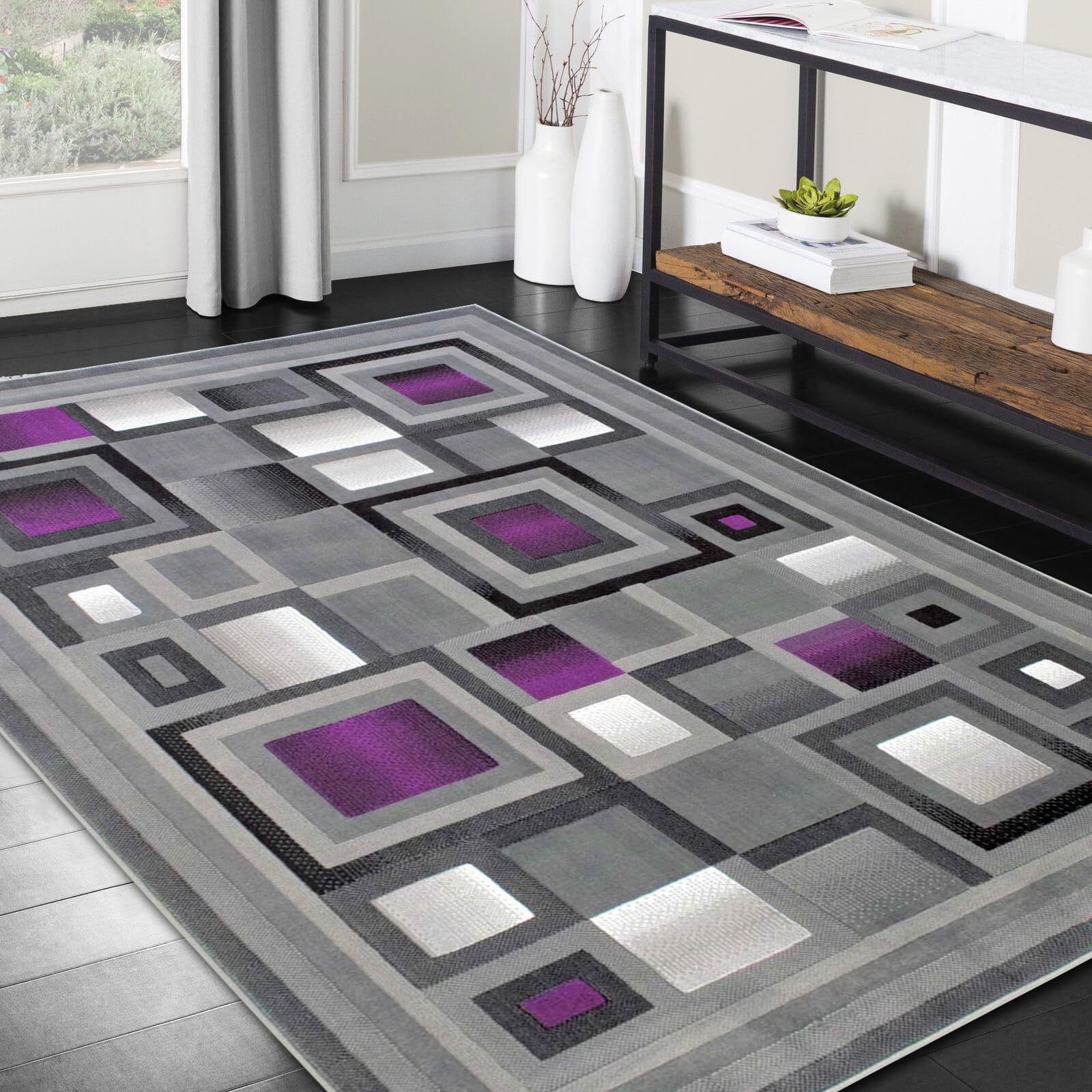Purple And Silver Living Rooms